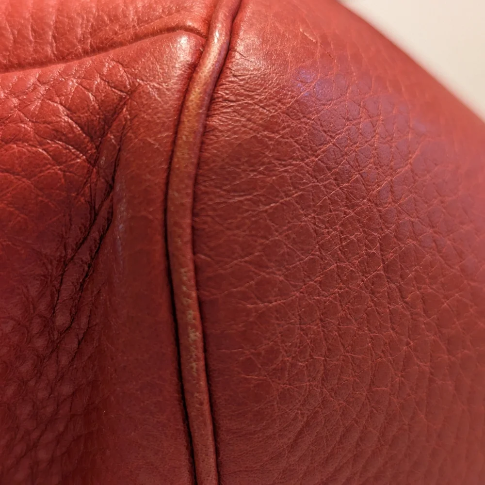 Coach Madison Madeline East West Brick Orange Leather Shoulder Bag